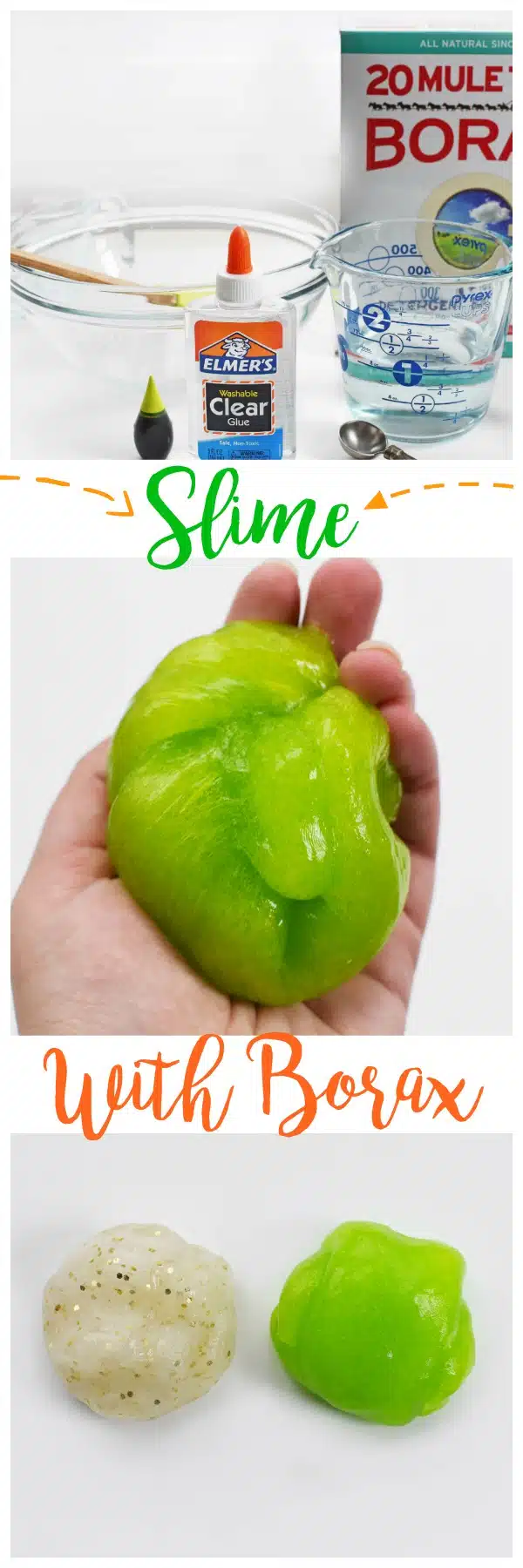 Easy Slime with Borax and Glue - Savvy Saving Couple