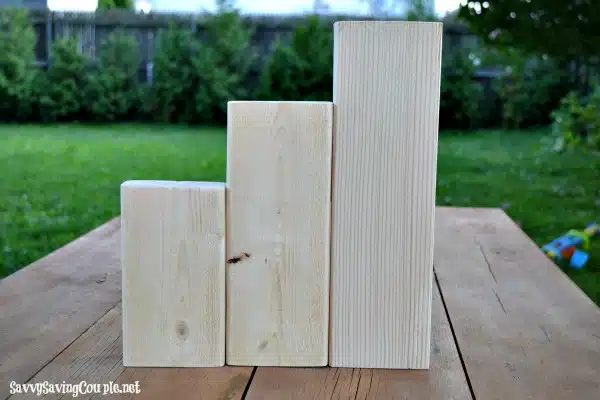 rough wooden blocks