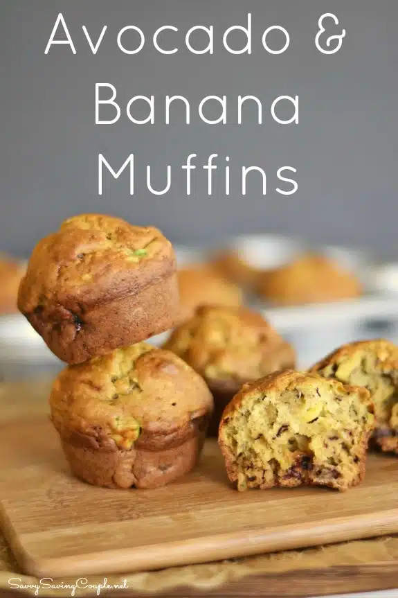 Avocado-banana-muffins-stacked