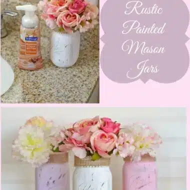 Rustic-Painted-Mason-Flower-Vases