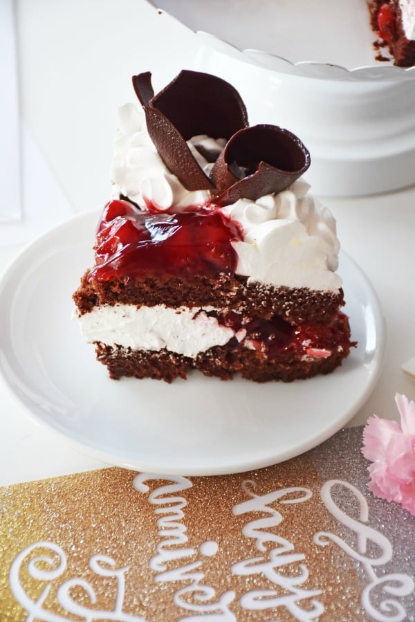 Chocolate Cherry cake slice