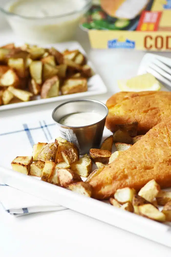 Fish and Chips salad with Potato Croutons Recipe 1
