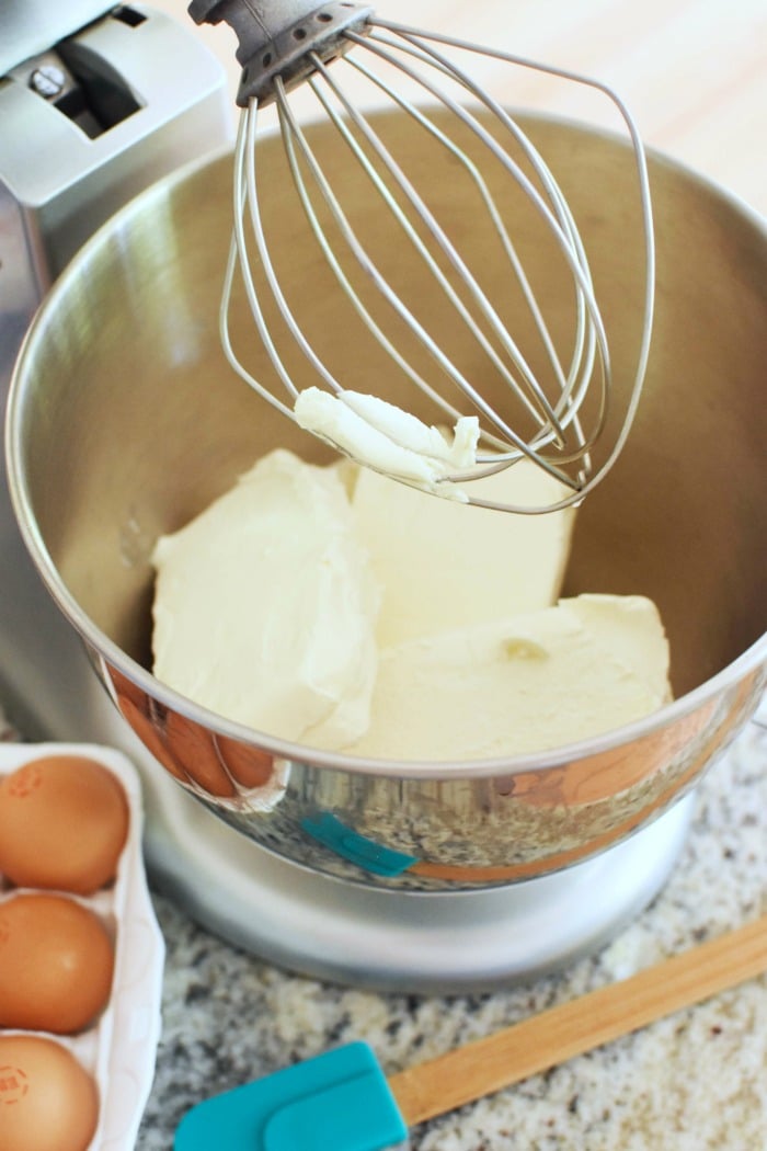 Cream Cheese in stand mixer 1