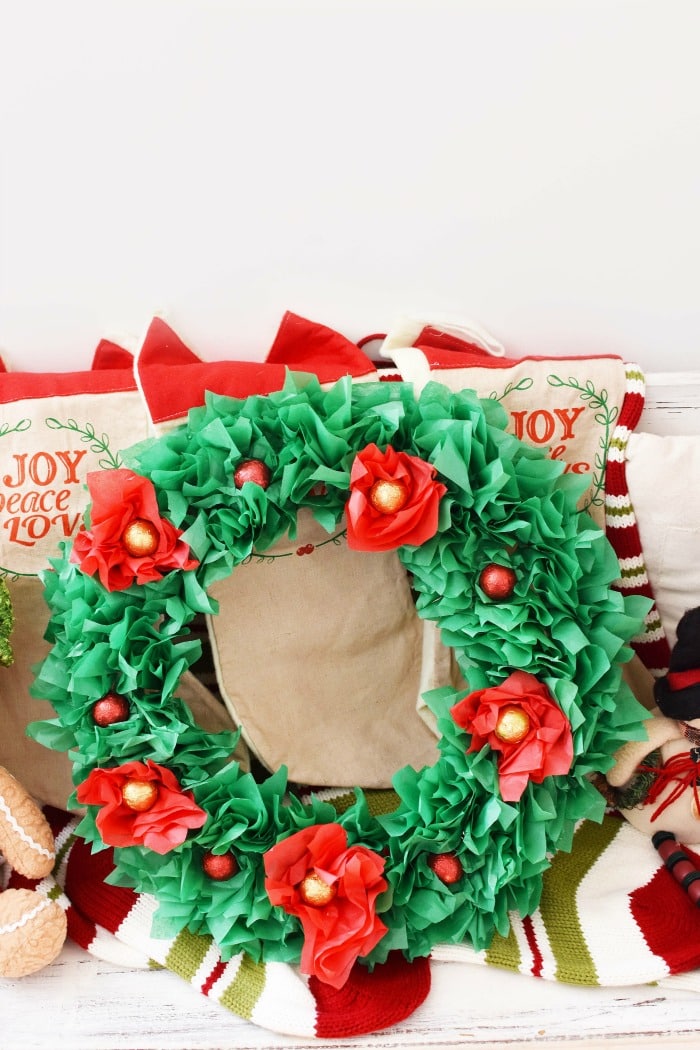 Tissue Paper Chocolate Candy Wreath 1