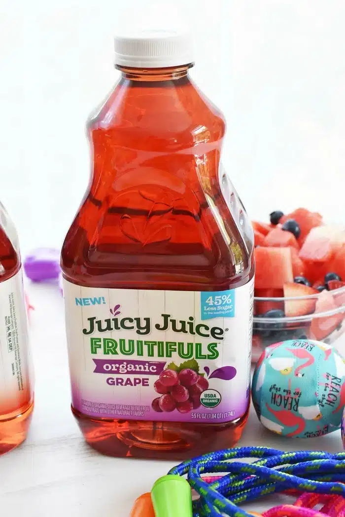 Juicy Juice Fruitifuls Grape Juice on table