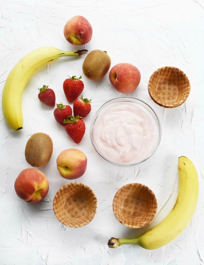 Waffle cup fruit and yogurt cups ingredients