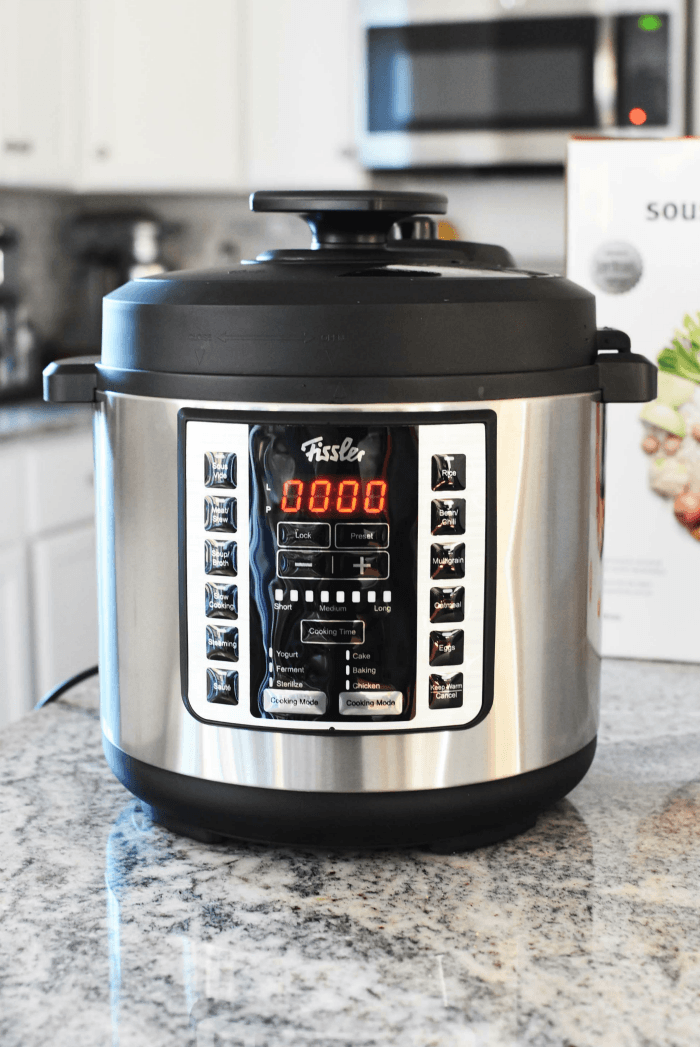 Fissler Souspreme Pot on granite counter top. 