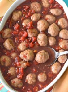 Sweet and Savory Slow Cooker Rotel Meatballs