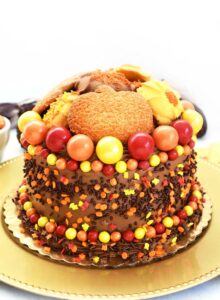 Thanksgiving Cookie Topped Cake