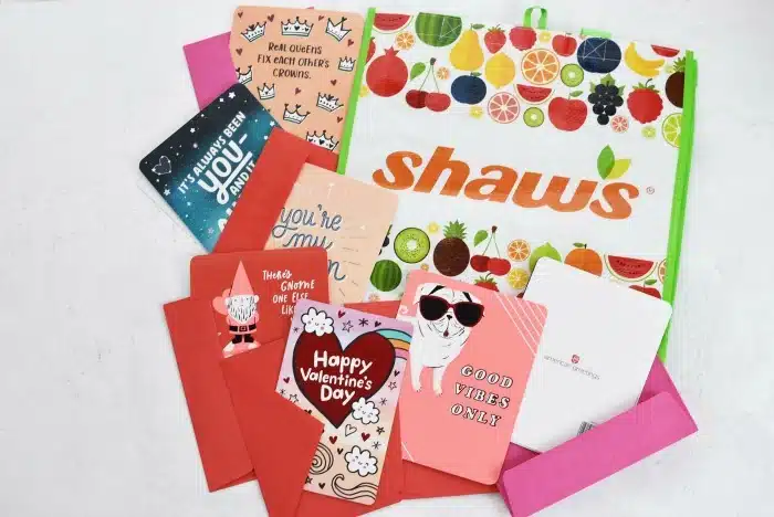 American Greetings Cards with reusable Shaw's bag. 