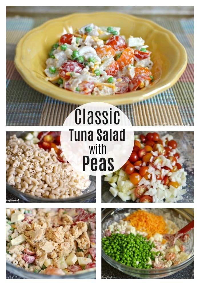 Classic tuna salad with peas