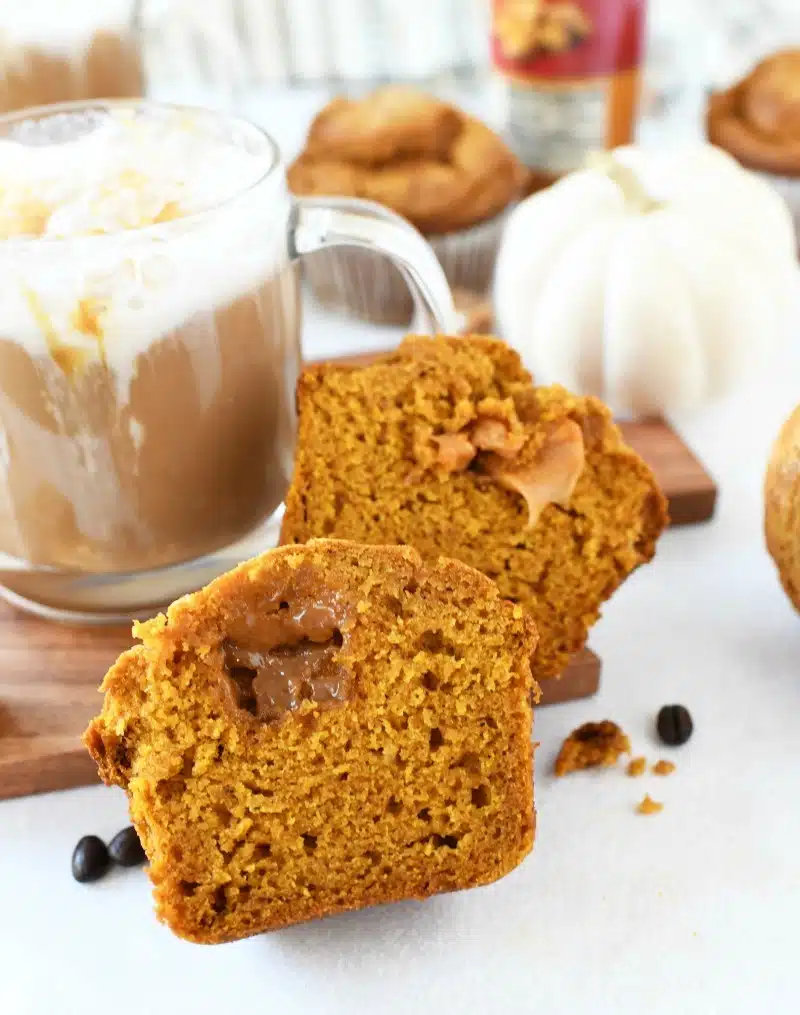 Caramel Stuffed pumpkin jumbo muffins 