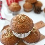 Gingerbread Bakery Muffins on a mini cutting board.