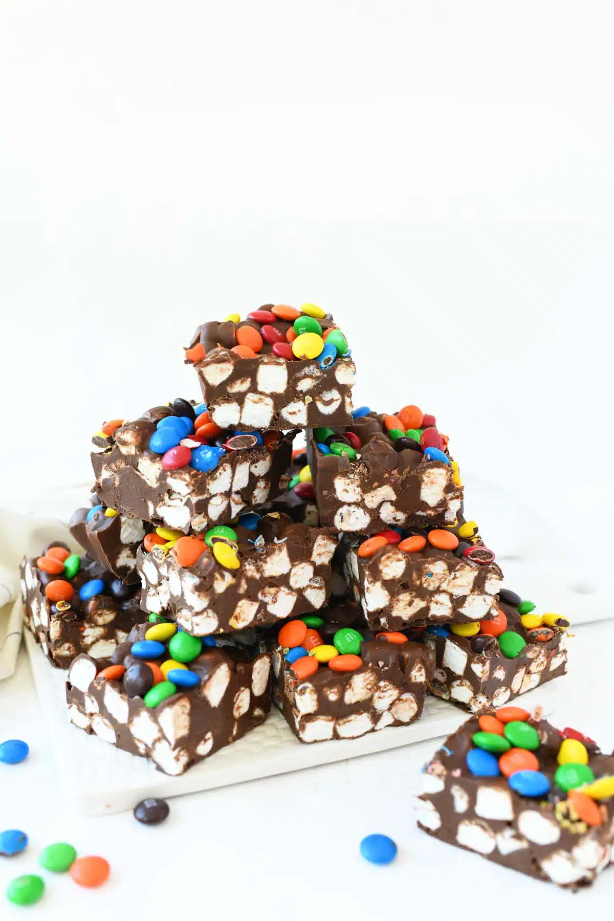 A stack of Marshmallow Dream Bars.