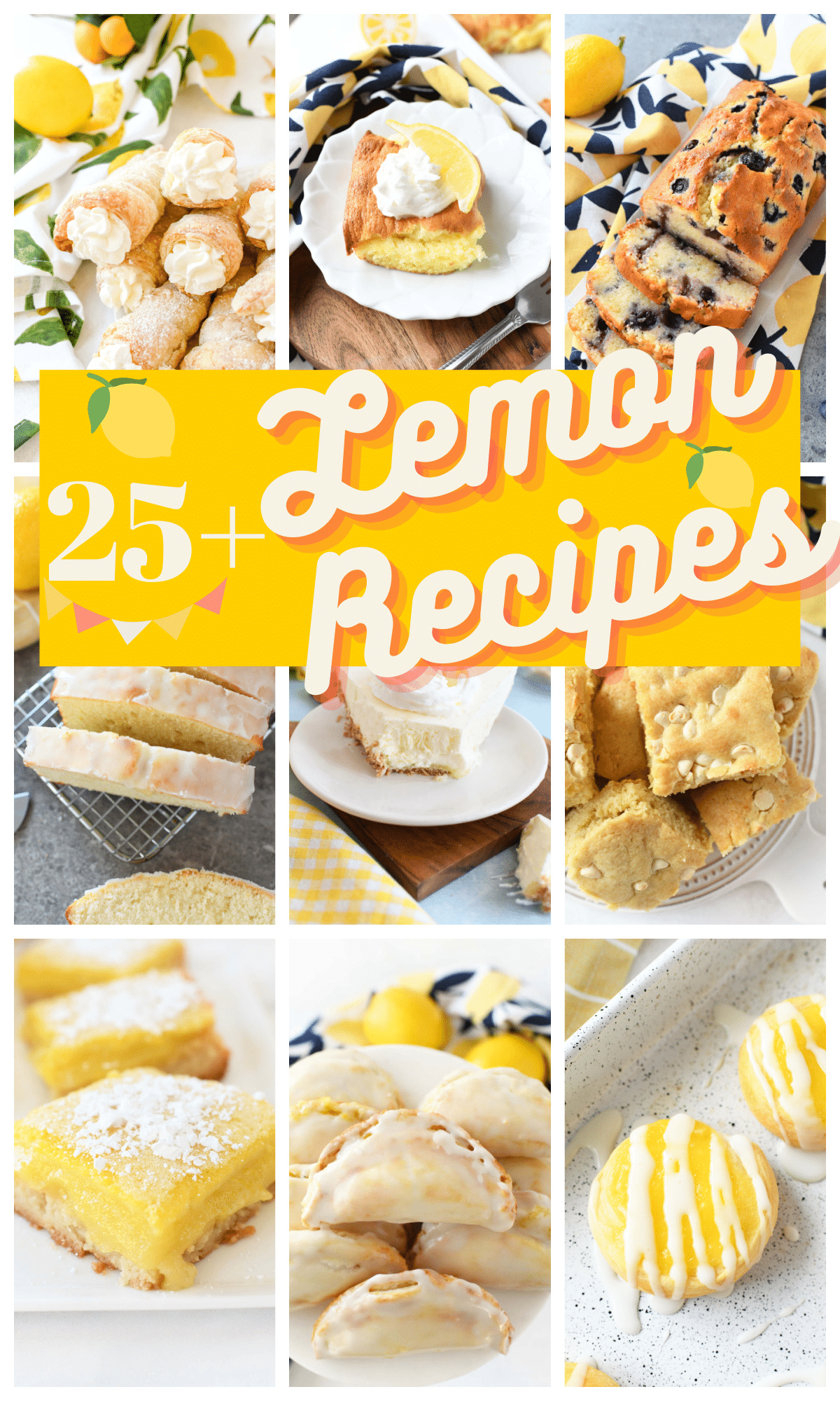 A vibrant lemon and yellow lemon recipe collage.