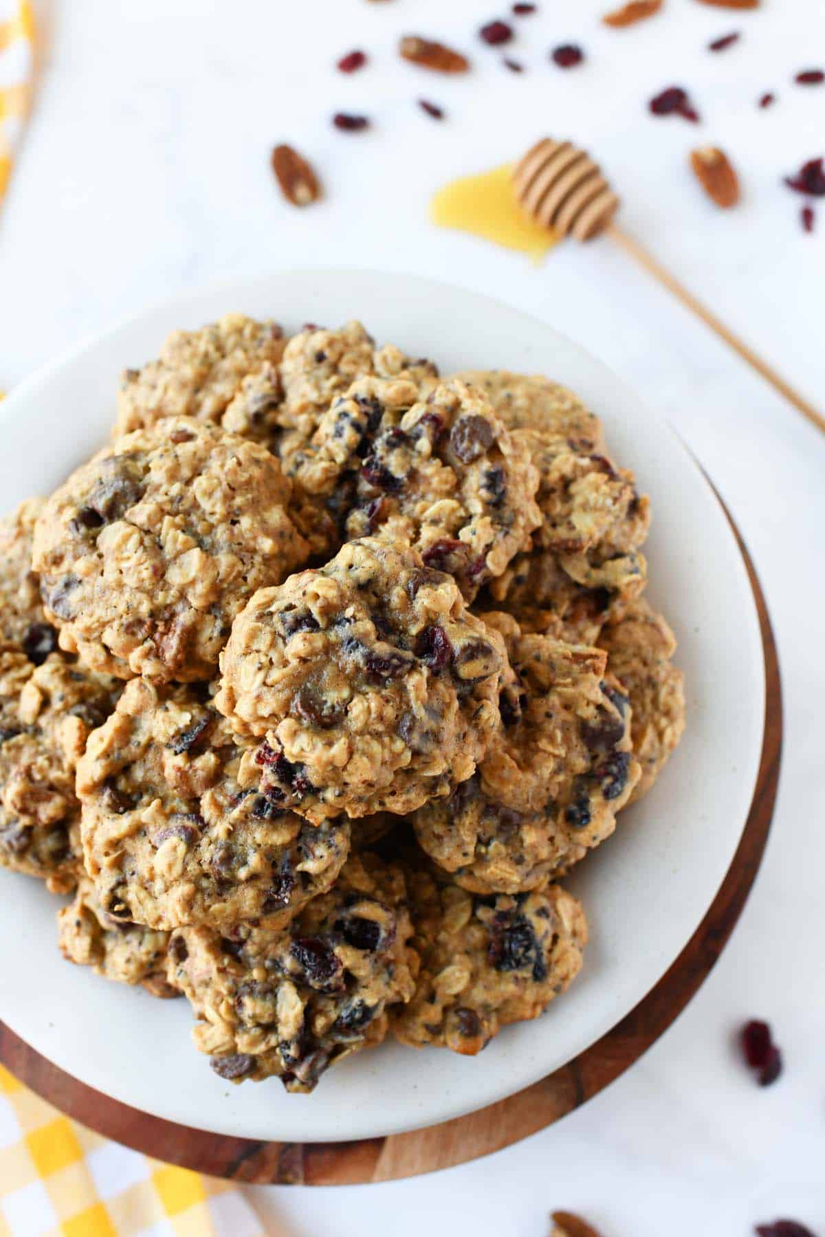 Cranberry Chocolate Oatmeal Honey Cookies.